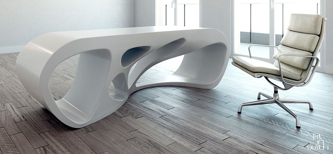 Fit in With. Modelo Ludia.  Mueble despacho  Direccion en Solid Surface