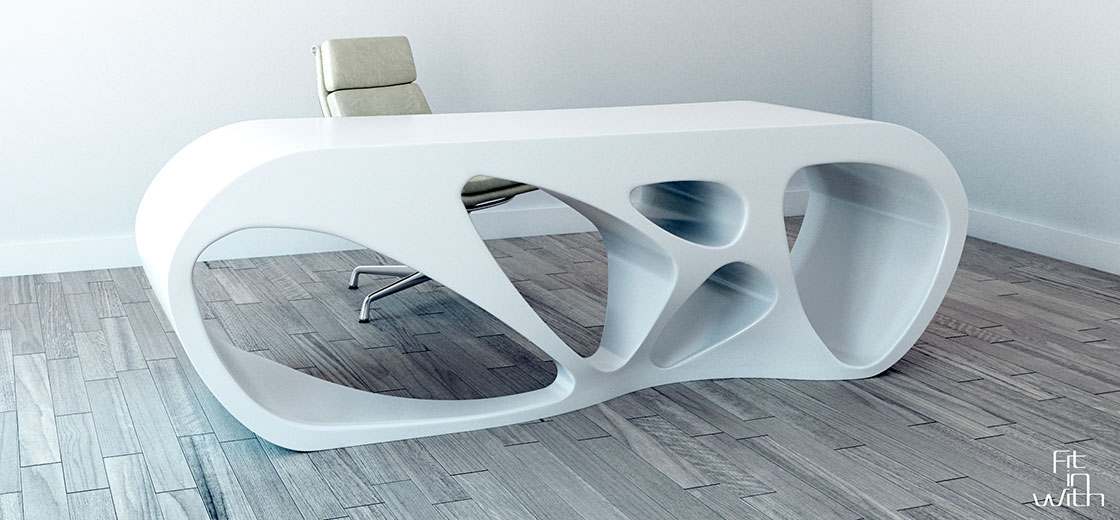 Fit in With. Modelo Ludia.  Mueble despacho  Direccion en Solid Surface